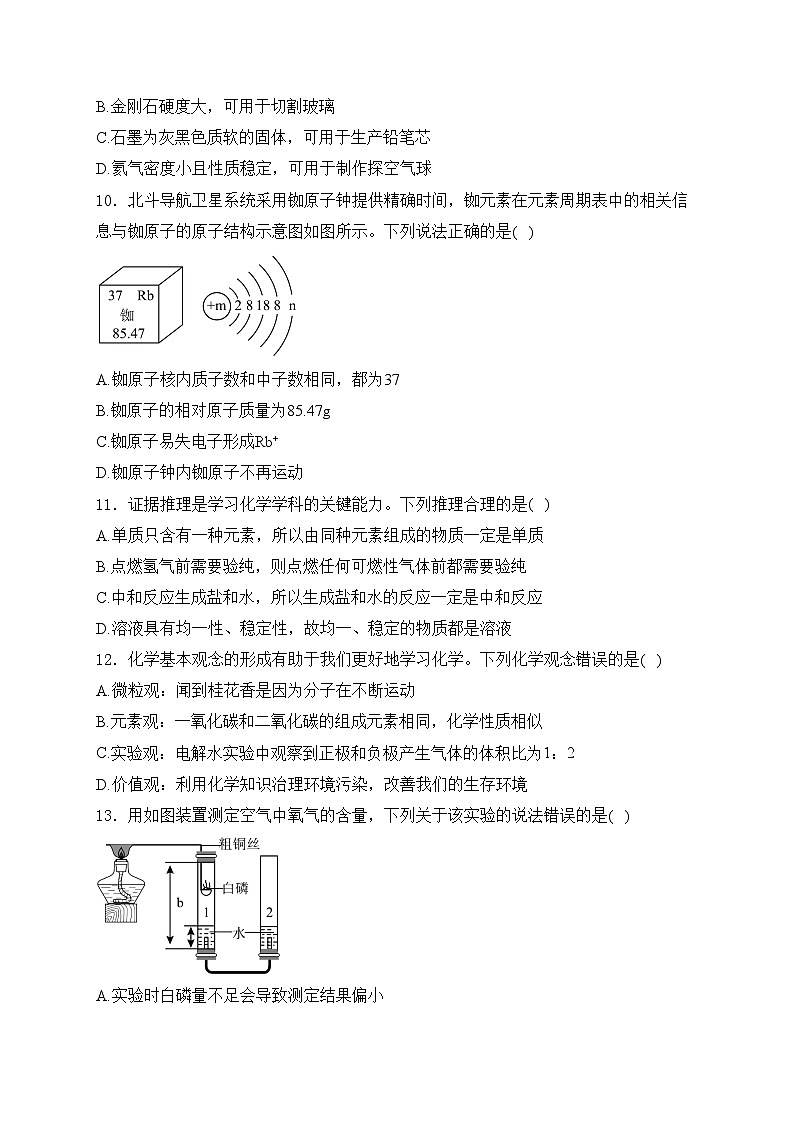 山东省枣庄市2024年初中学业水平考试模拟(二)化学试卷(含答案)第3页