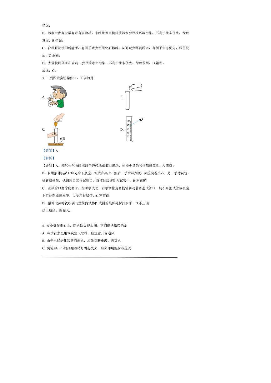 [化學(xué)]2024年四川省廣安市中考化學(xué)真題（解析版）第2頁