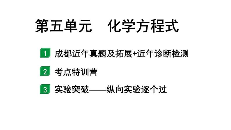 2024成都中考化学二轮复习之中考题型研究 第五单元 化学方程式(课件)第1页
