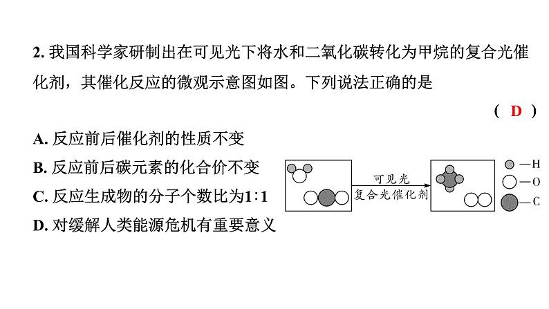 2024成都中考化学二轮复习之中考题型研究 微专题 微观反应示意图(课件)第7页