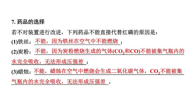 2024福建中考化学二轮中考题型研究 微专题9 空气中氧气含量的测定(课件)06