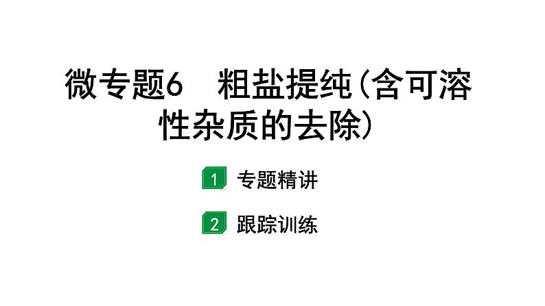 2024福建中考化学一轮复习 微专题6 粗盐提纯(含可溶性杂质的去除)(课件)第1页