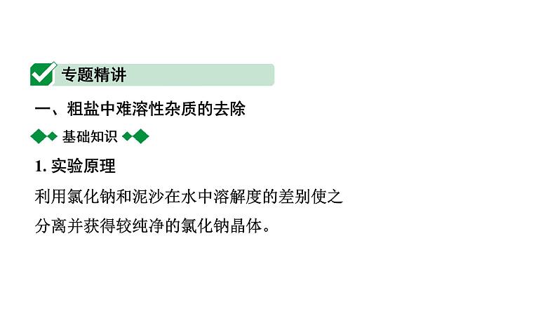 2024福建中考化学一轮复习 微专题6 粗盐提纯(含可溶性杂质的去除)(课件)第2页