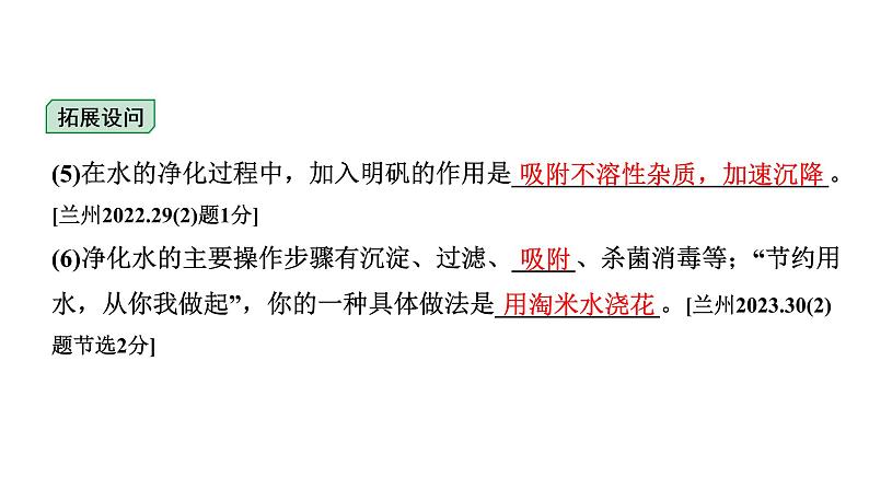 2024甘肃中考化学一轮复习之中考考点研究 第四单元 自然界的水(课件)第7页