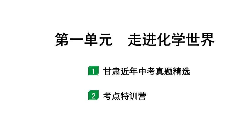 2024甘肃中考化学一轮复习之中考考点研究 第一单元 走进化学世界(课件)第1页