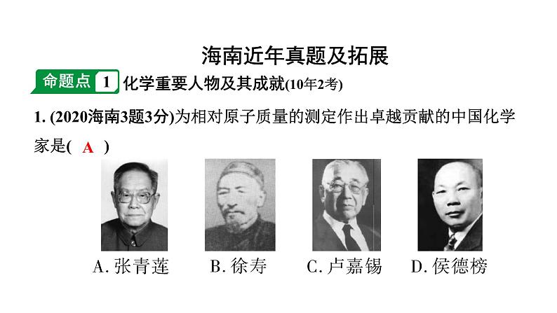 2024海南中考化学一轮复习 中考考点研究 第一单元 走进化学世界(课件)第2页