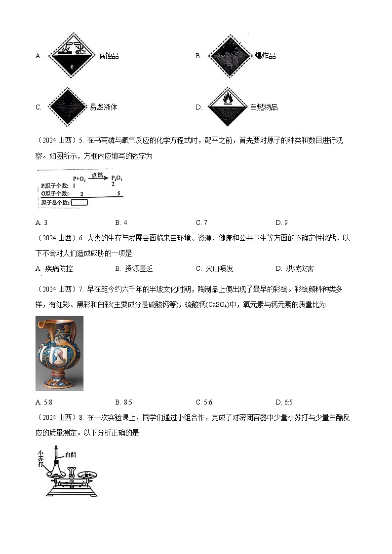 2024年山西省中考化学真题02