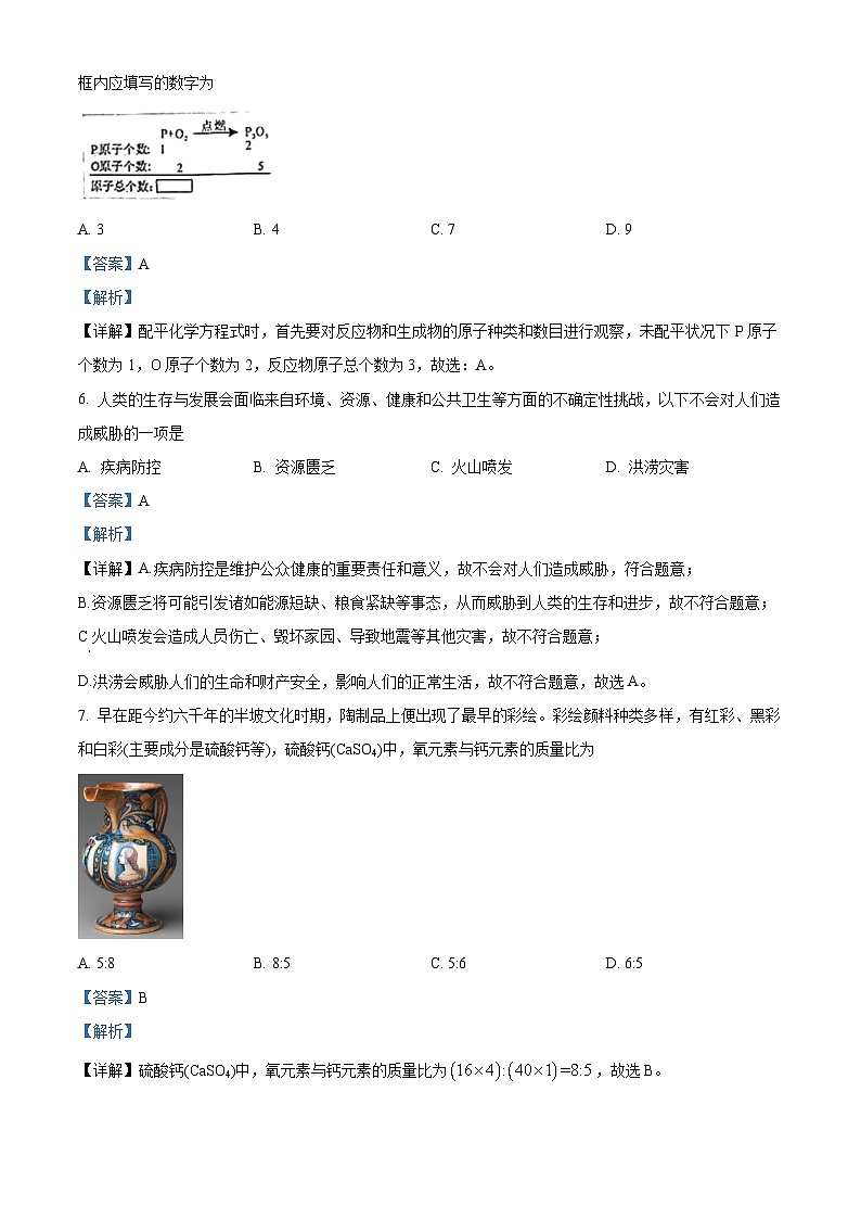 2024年山西省中考化学真题03
