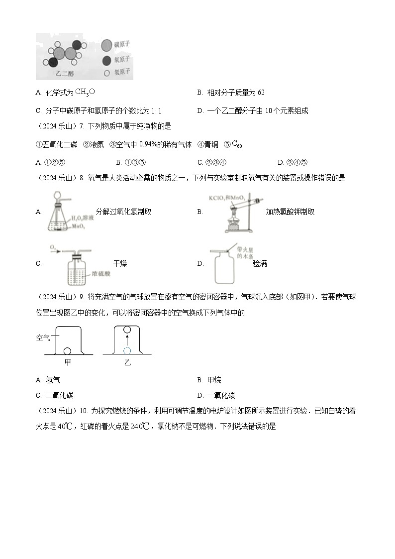 2024年四川省乐山市中考化学真题(原卷版)第2页
