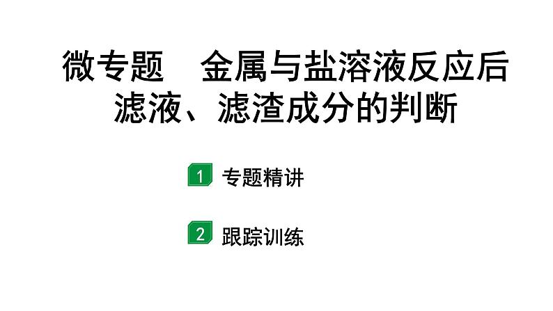 2024宁夏中考化学二轮重点专题突破 微专题 金属与盐溶液反应后滤液、滤渣成分的判断(课件)01