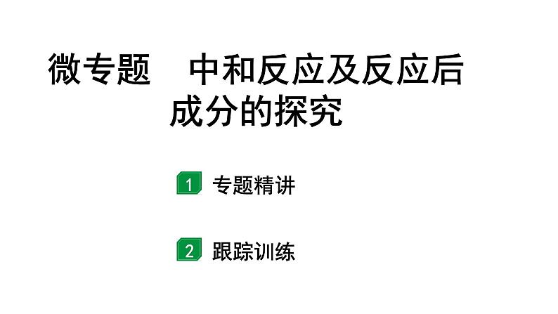 2024宁夏中考化学二轮重点专题突破 微专题 中和反应及反应后成分的探究(课件)第1页