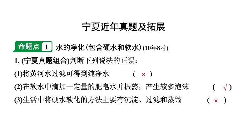 2024宁夏中考化学二轮重点专题突破 主题4 自然界的水(课件)第2页