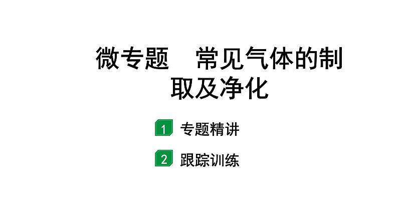 2024山东中考化学二轮专题复习 微专题 常见气体的制取及净化(课件)第1页