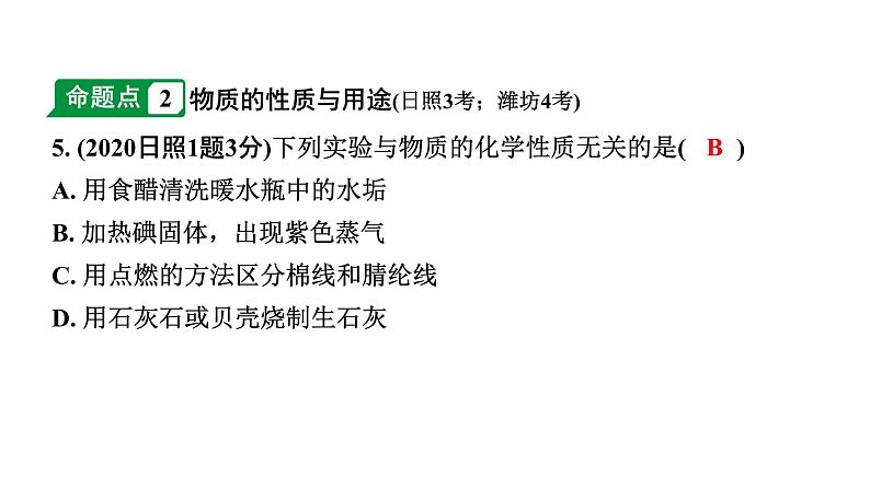 2024山东中考化学一轮复习 中考考点研究 第一单元 走进化学世界(课件)06
