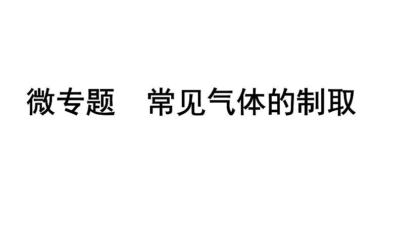 2024沈阳中考化学二轮专题突破 微专题 常见气体的制取(课件)第1页