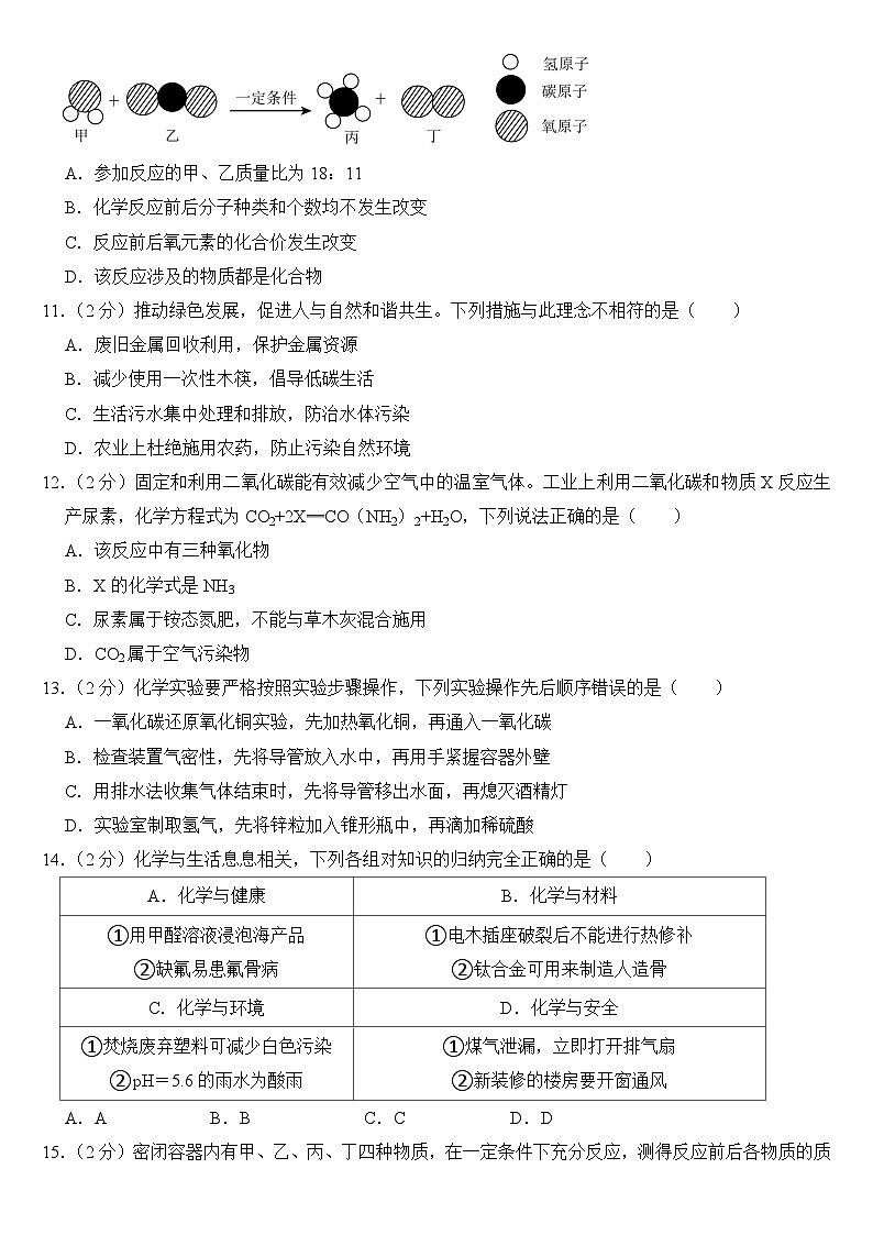 2024年黑龙江省龙东地区中考化学试卷附答案第3页