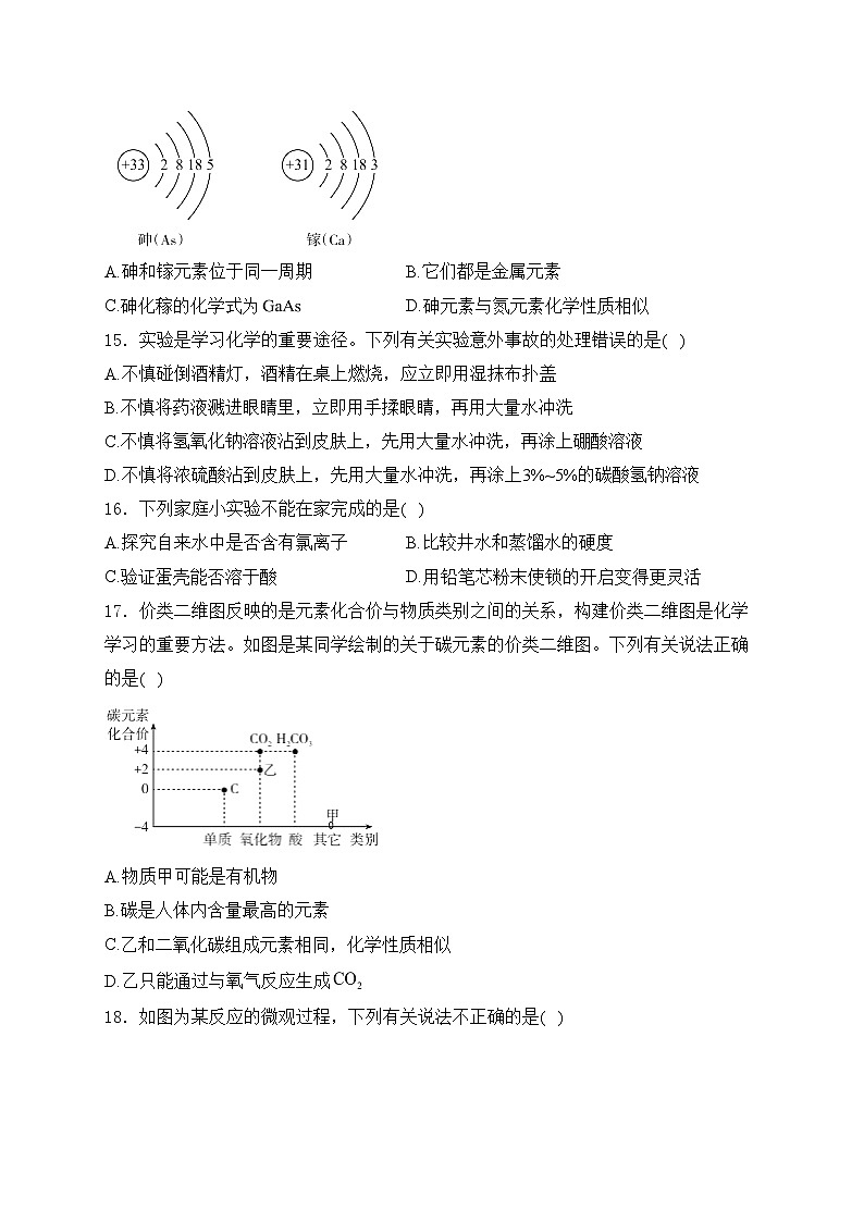 云南省昭通市威信县2024届九年级下学期初中学业水平模拟化学试卷(含答案)第3页