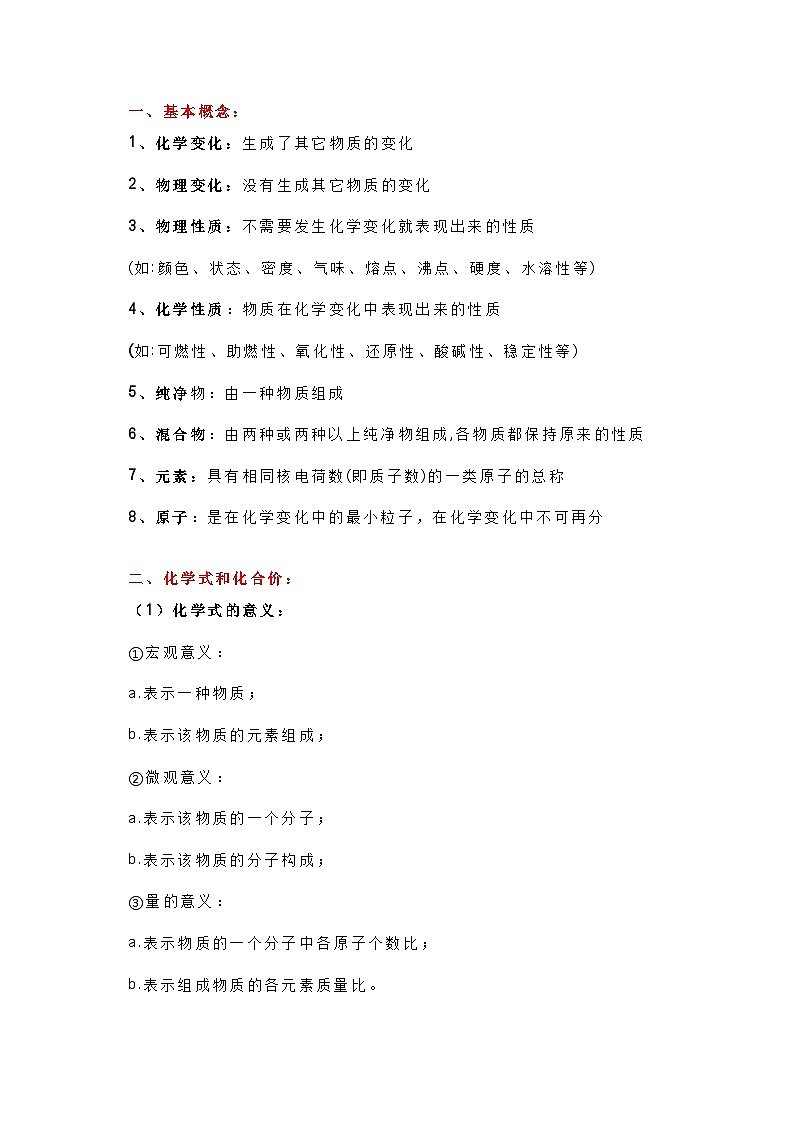 初中化学中考复习知识点总结第1页