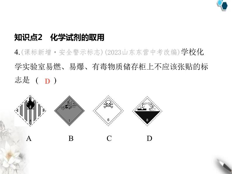 人教版初中九年级化学上册第一单元课题2化学实验与科学探究第一课时常用化学仪器化学试剂的取用课件第6页