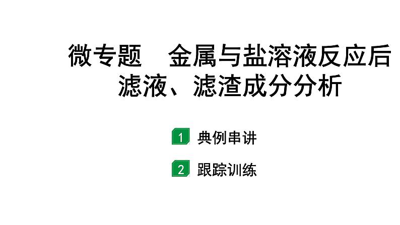 甘肃中考化学一轮复习 微专题 金属与盐溶液反应后滤液、滤渣成分分析(课件)第1页