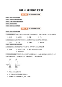 2024年中考化学真题分类汇编（全国通用）专题03 碳和碳的氧化物（第02期）（原卷版）