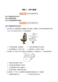 2024年中考化学真题分类汇编（全国通用）专题10 化学与能源（第01期）（原卷版）