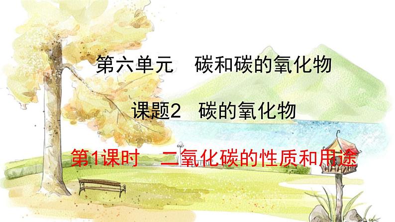 人教版(2024)化学九年级上册 6.2.1 二氧化碳的性质和用途 PPT课件第1页