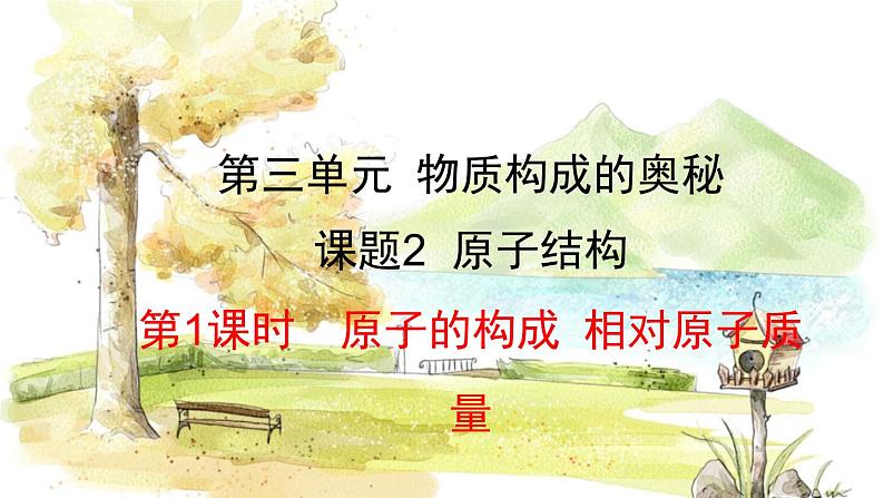 人教版(2024)化学九年级上册 3.2.1 原子的构成 相对原子质量 PPT课件01