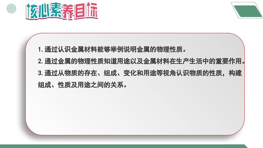 【核心素養(yǎng)】課題1第1課時(shí)《金屬材料》課件PPT第2頁