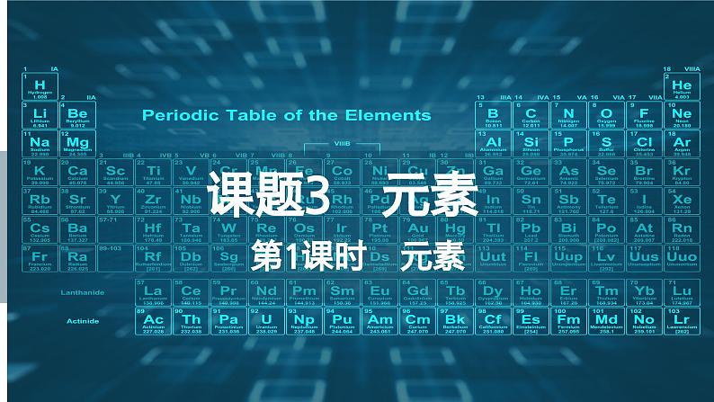 人教版(2024)九年级上册化学第三单元 课题3 元素 第1课时 元素 同步课件+同步练习01