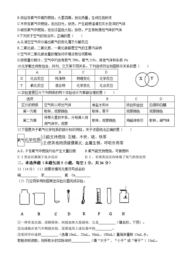 江苏省连云港市新海实验中学2024-2025学年九年级上学期化学第一次月考考前模拟3(无答案)第2页