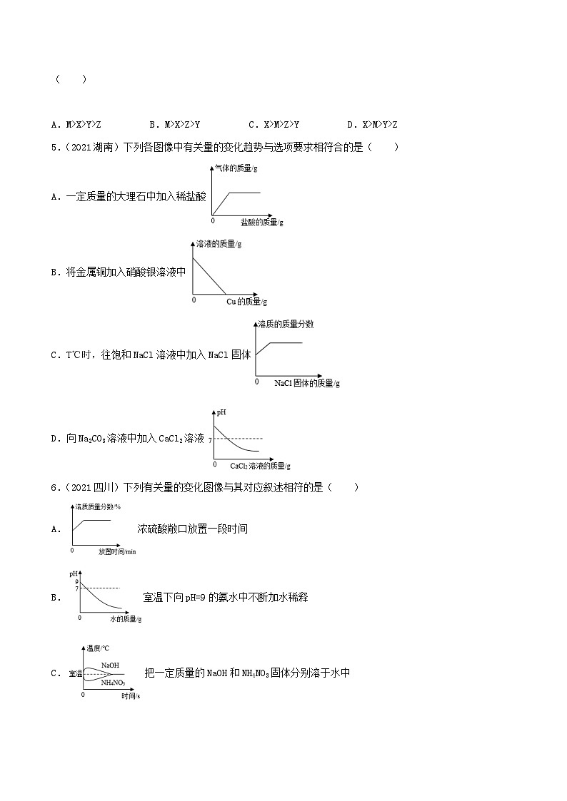 中考化学一轮复习必练真题(全国通用)专题32图像图表真题特训(原卷版+解析)第2页