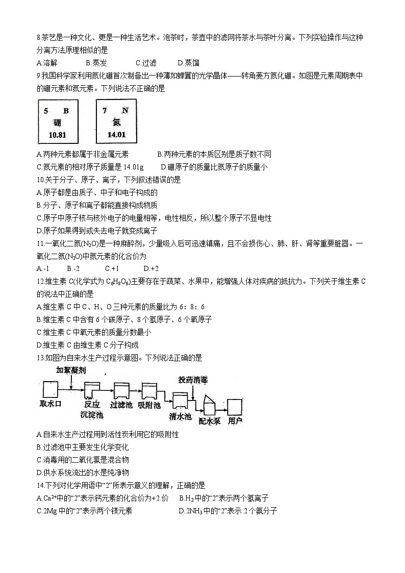 山东省青岛市胶州市第二实验初级中学2024-2025学年九年级上学期第一次月考化学试卷(无答案)第2页