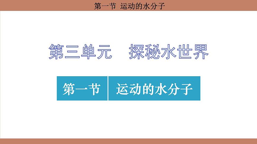 魯教版（2024）初中化學(xué)九年級(jí)上冊(cè)--3.1 運(yùn)動(dòng)的水分子 （課件）第1頁(yè)