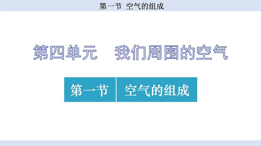 魯教版（2024）初中化學(xué)九年級上冊--4.1 空氣的組成 （課件）第1頁