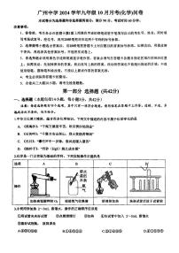 广东省广州中学2024-2025学年九年级上学期10月月考化学试题