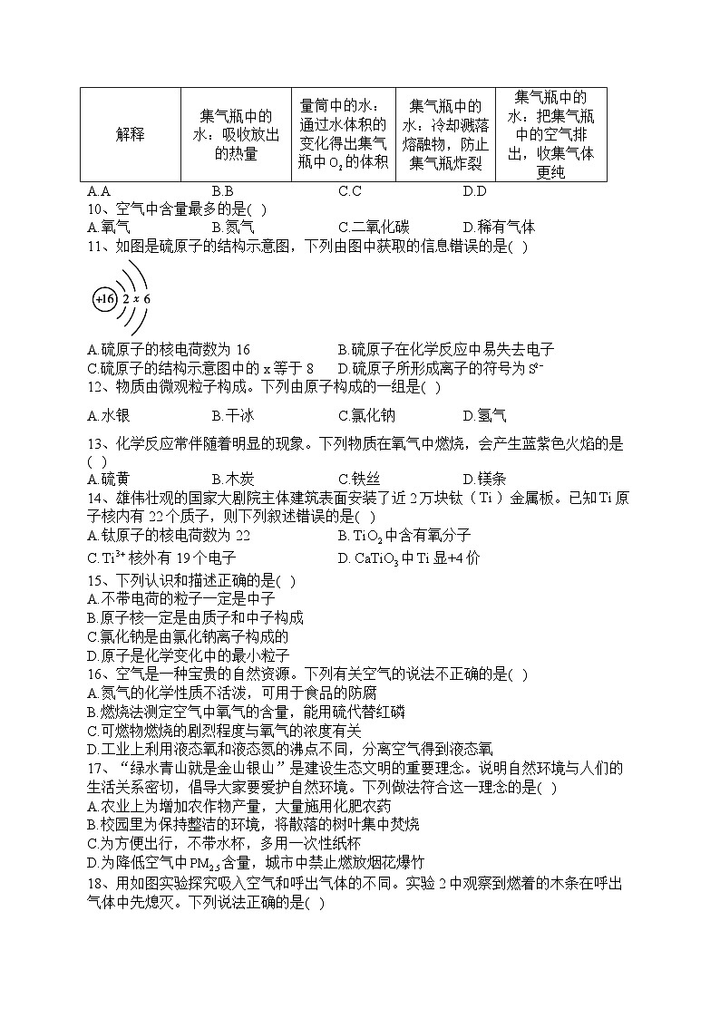 2023-2024学年河南省南阳市内乡县灌涨镇初级中学九年级(上)月考化学试卷(10月份).第2页