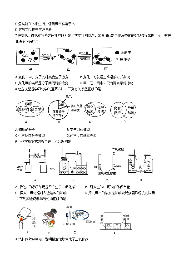 2023-2024学年广东省深圳中学龙岗中学九年级(上)诊断化学试卷(10月份).第2页