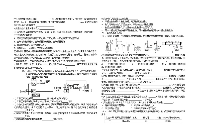 2023-2024学年四川省绵阳市游仙区富乐学校九年级(上)月考化学试卷(10月份).第2页