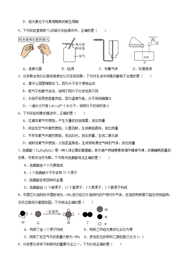 安徽省合肥市庆平希望学校2024~2025学年九年级上学期化学期中模拟试题第2页