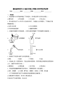 湖北省荆州市2025届九年级上学期10月月考化学试卷(含答案)