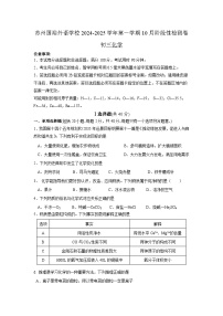 江苏省苏州市国裕外语学校2024--2025学年九年级上学期10月月考化学试题