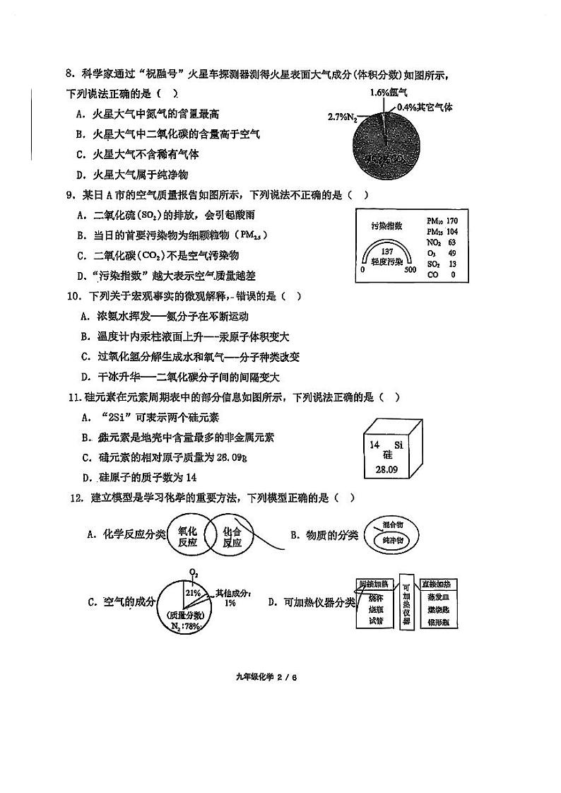 广东省佛山市南海区桂城街道桂江第一初级中学2024-2025学年九年级上学期第一次月考化学试卷第2页
