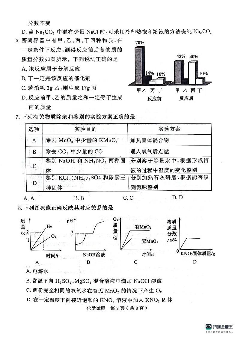 山东省济宁市梁山县 2024-2025学年九年级上学期10月月考化学试题第3页