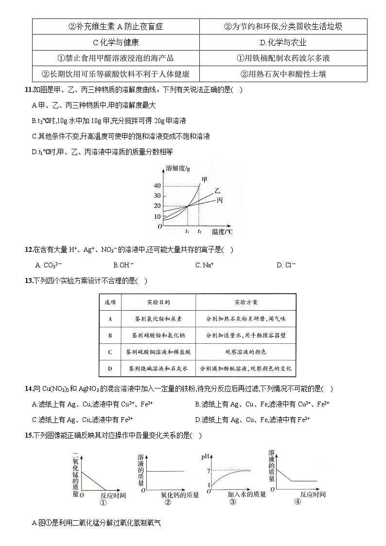 人教版九年级化学全册期末测试卷(一)【含解析】第3页