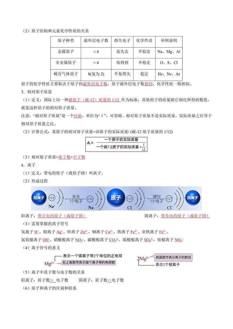 单元3 初探物质构成(考点清单)(讲+练)-2024-2025学年九年级化学上学期期中考点大串讲(仁爱科普版2024)03