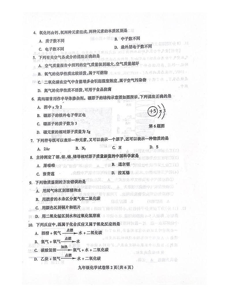 辽宁省抚顺市清原满族自治县2024-2025学年九年级上学期10月月考化学试题第2页