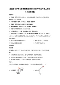 湖南省长沙市长郡教育集团2024-2025学年九年级上学期9月月考化学试题（解析版）