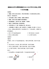 湖南省长沙市长郡教育集团2024-2025学年九年级上学期9月月考化学试题（解析版）