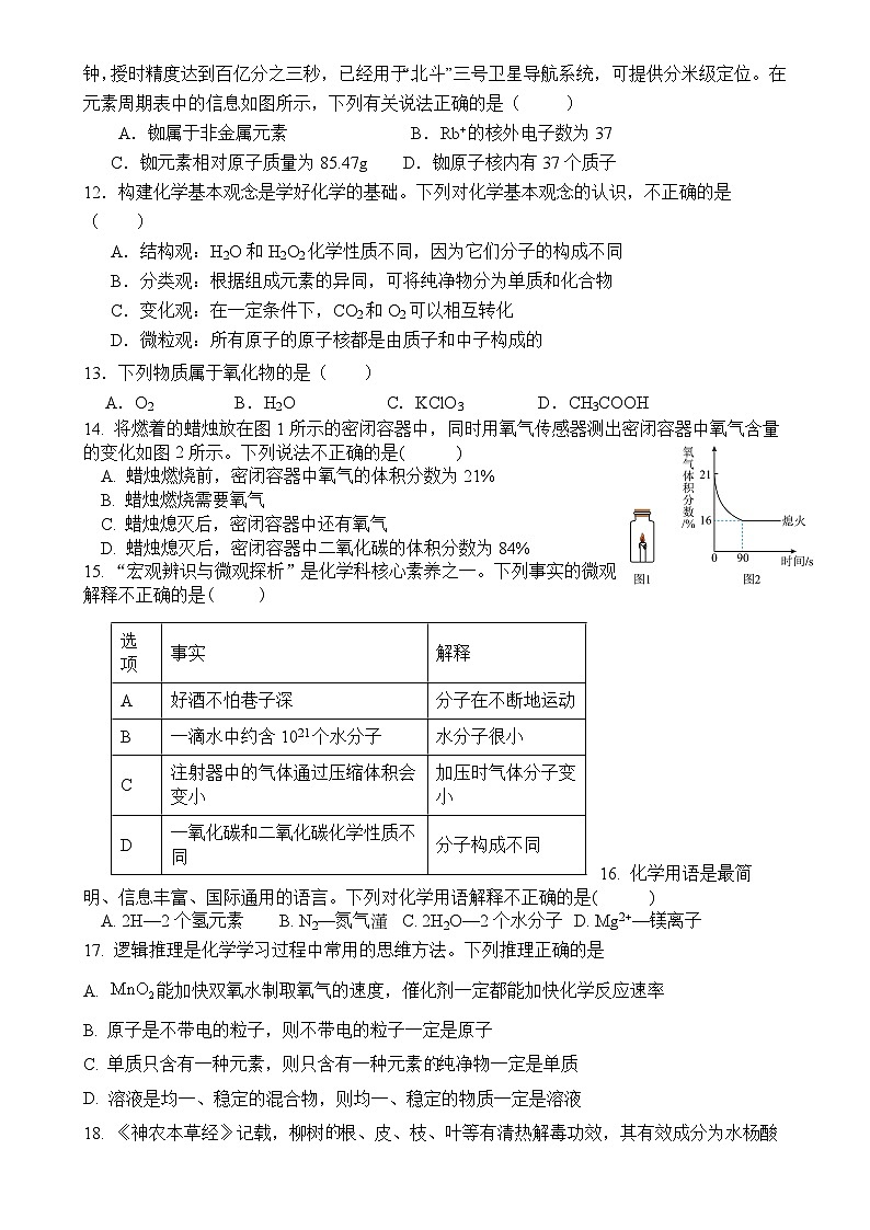 山东省滕州市龙泉实验中学2024-2025学年九年级上学期期中监测化学试题第2页
